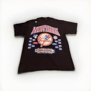 Vintage 1999 NEW YORK YANKEES WORLD SERIES 2-SIDED T-Shirt Single Stitch  XL (A1
